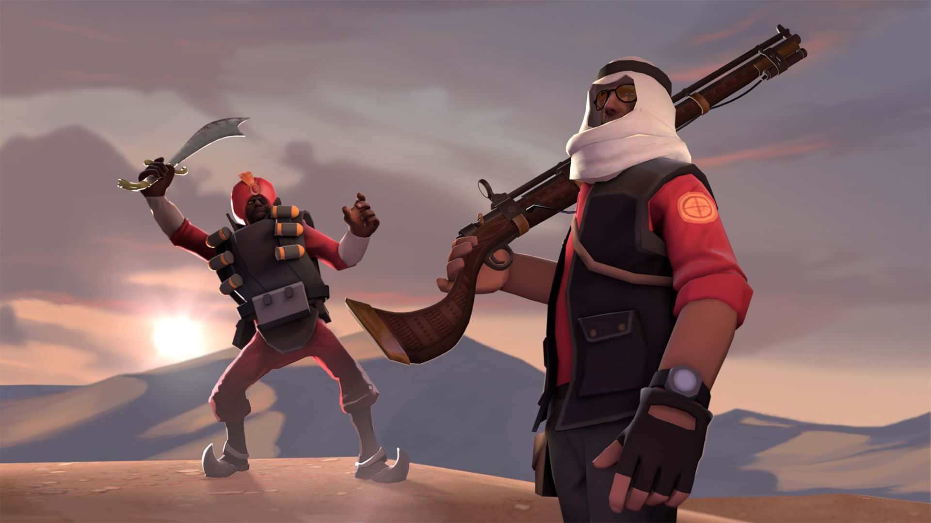 Team Fortress 2 Characters in Action Wallpaper