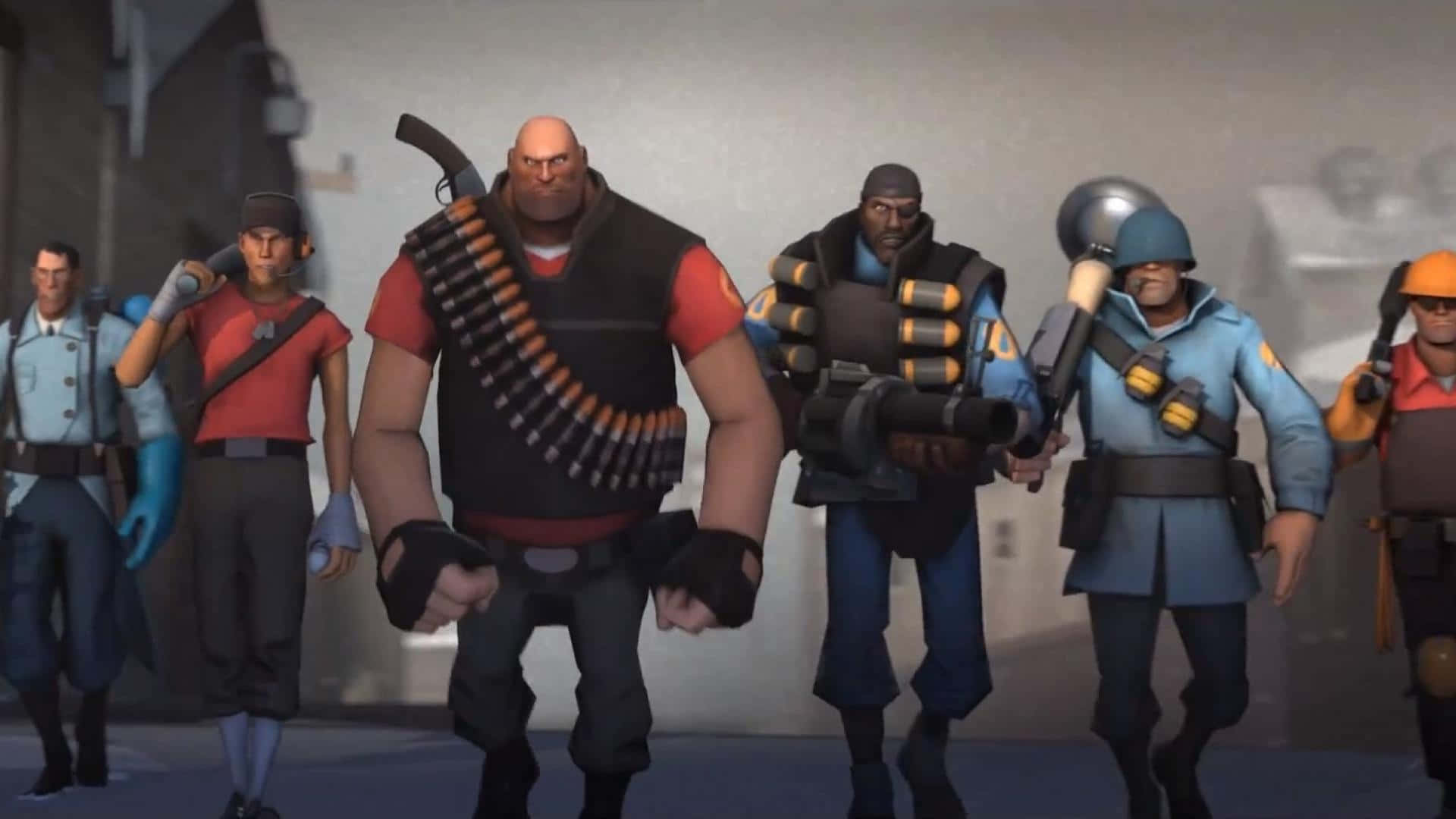 Exciting Team Fortress 2 Characters in Action Wallpaper