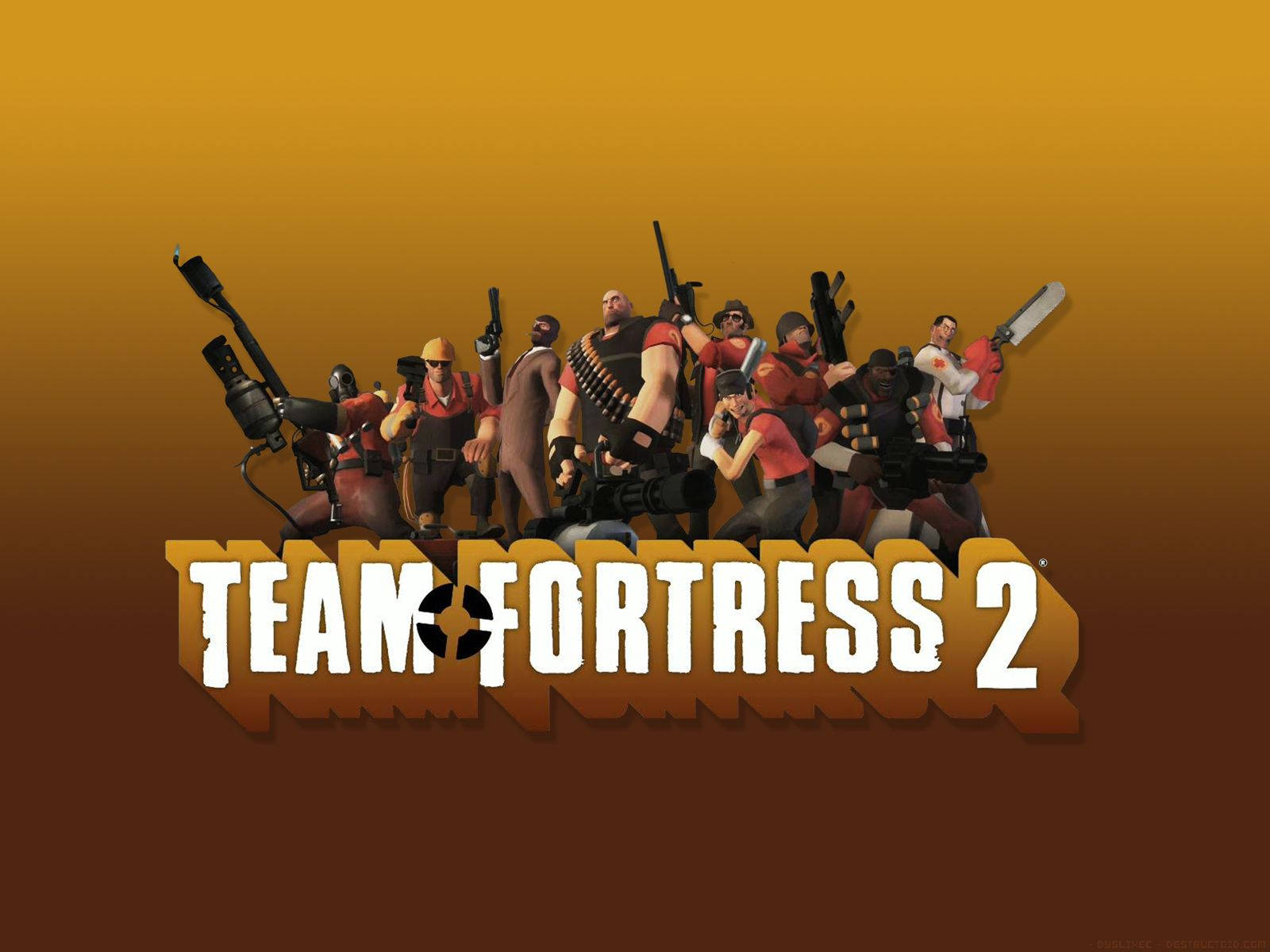 Team Fortress 2 Mørk Guld Baggrund Wallpaper