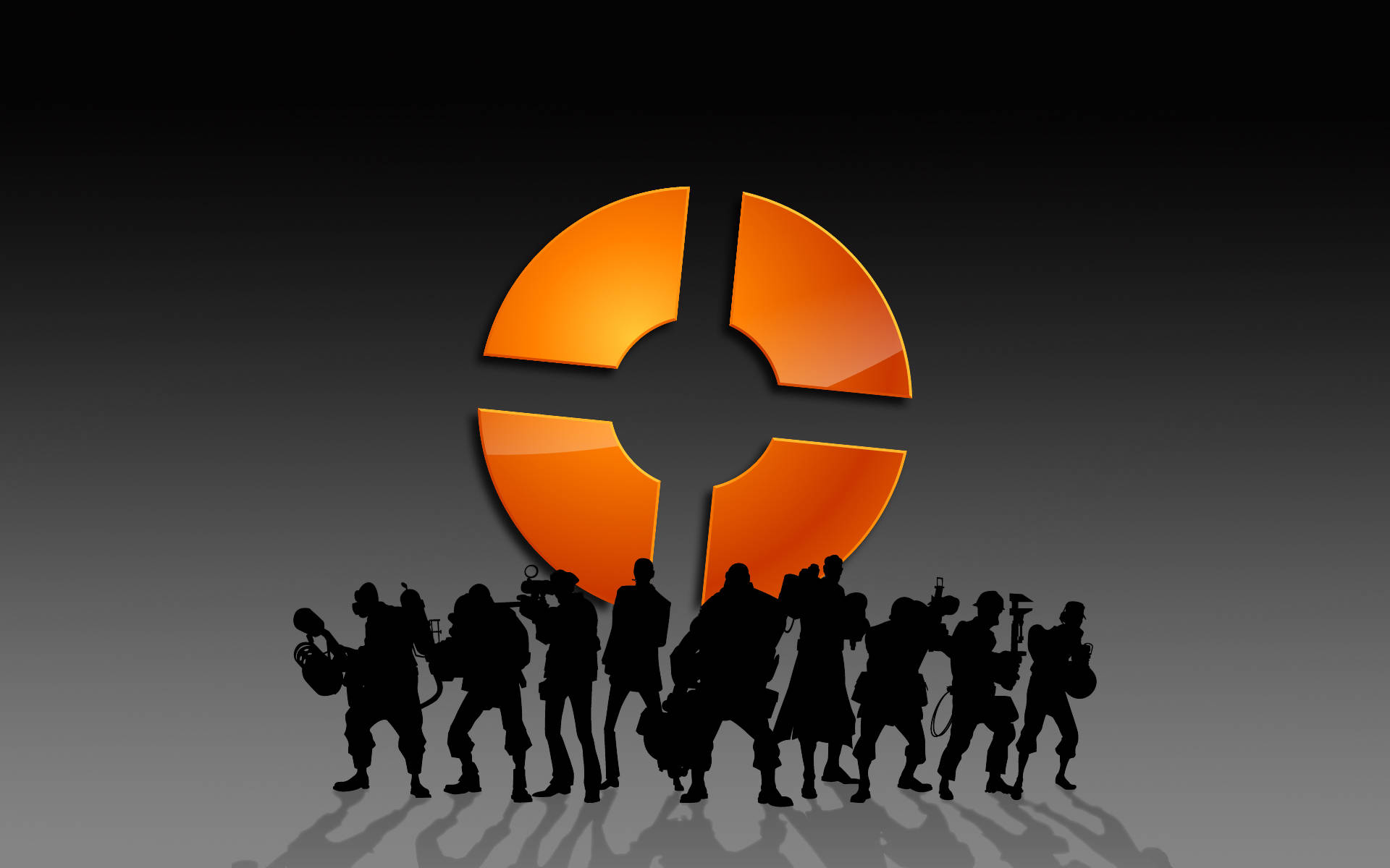 Logo og skygger af Team Fortress 2 til computer tapet. Wallpaper