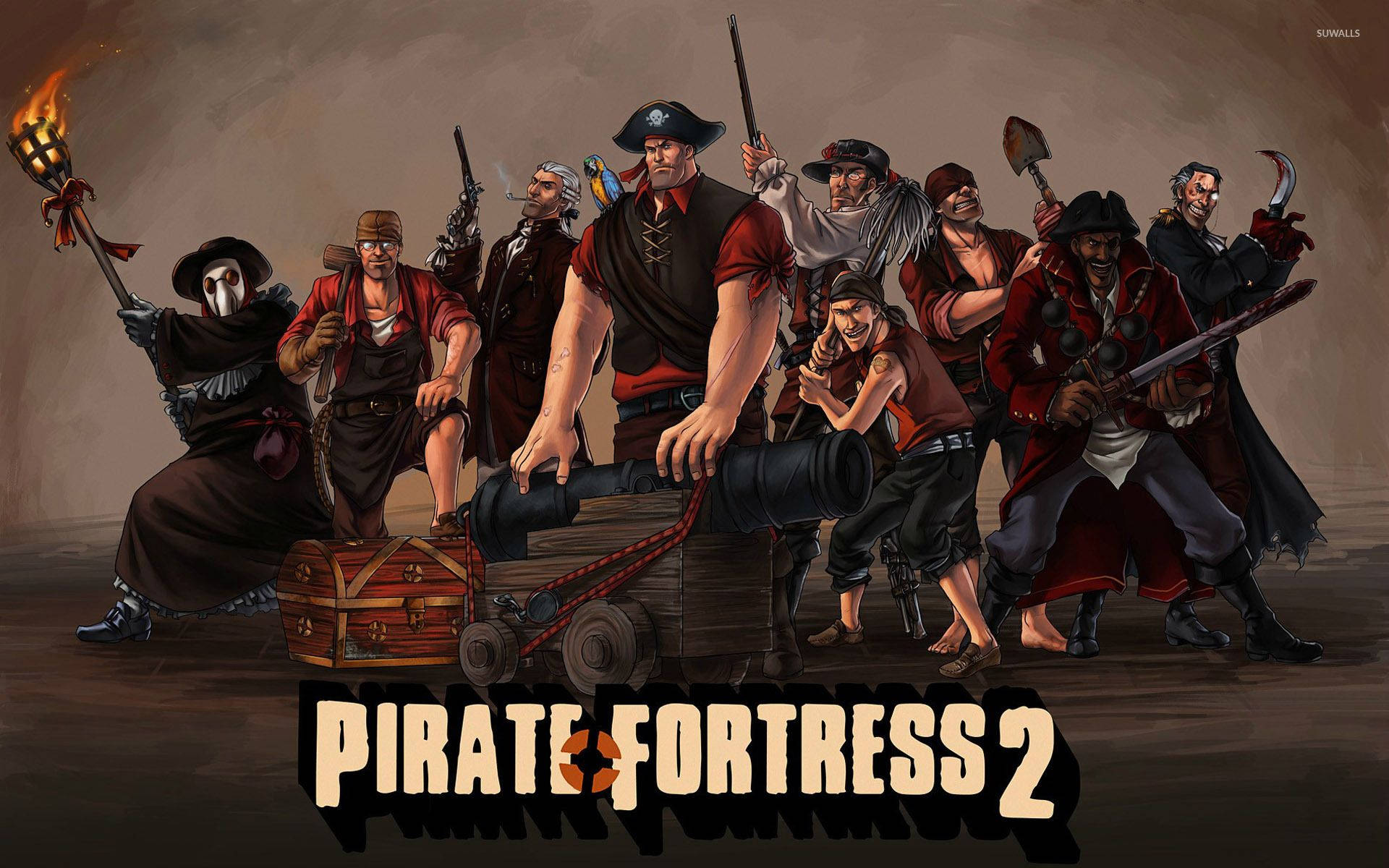 Team Fortress 2 Pirate Fanart Tapet: Se listen over piratfanart, der er inspireret af multiplayer-skørepladsen. Wallpaper