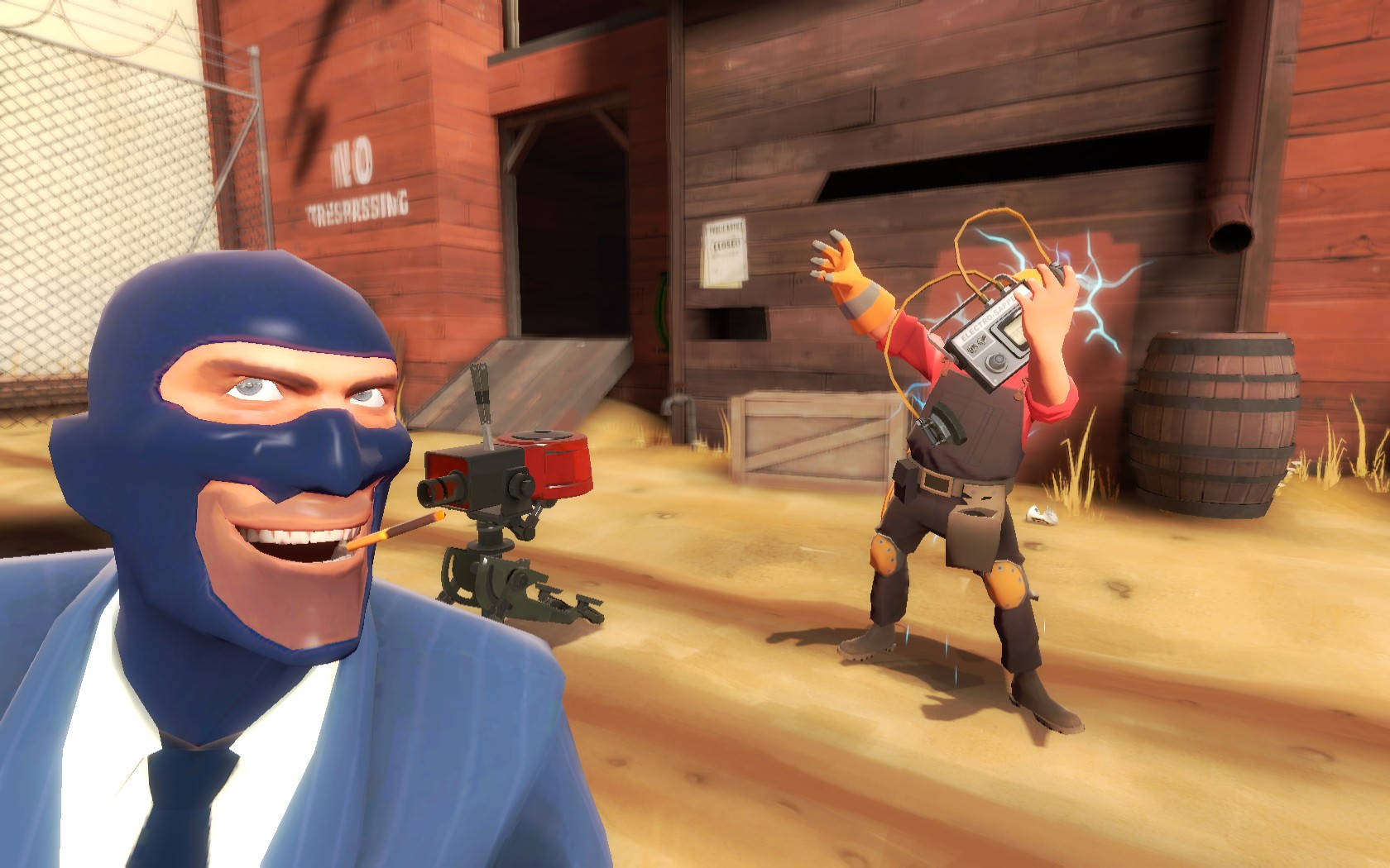 Team Fortress 2 Spy And Engineer Wallpaper