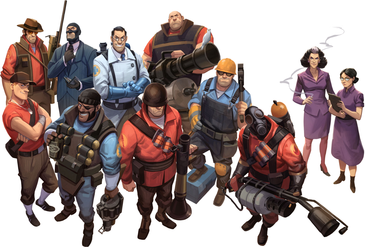 Team Fortress2 Character Lineup PNG