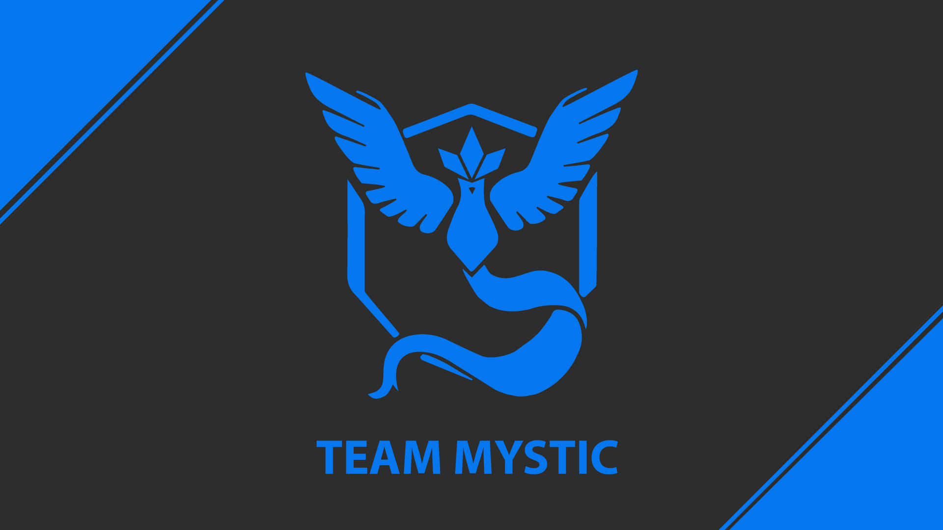 Teammystic-logo Auf Blauem Hintergrund Wallpaper