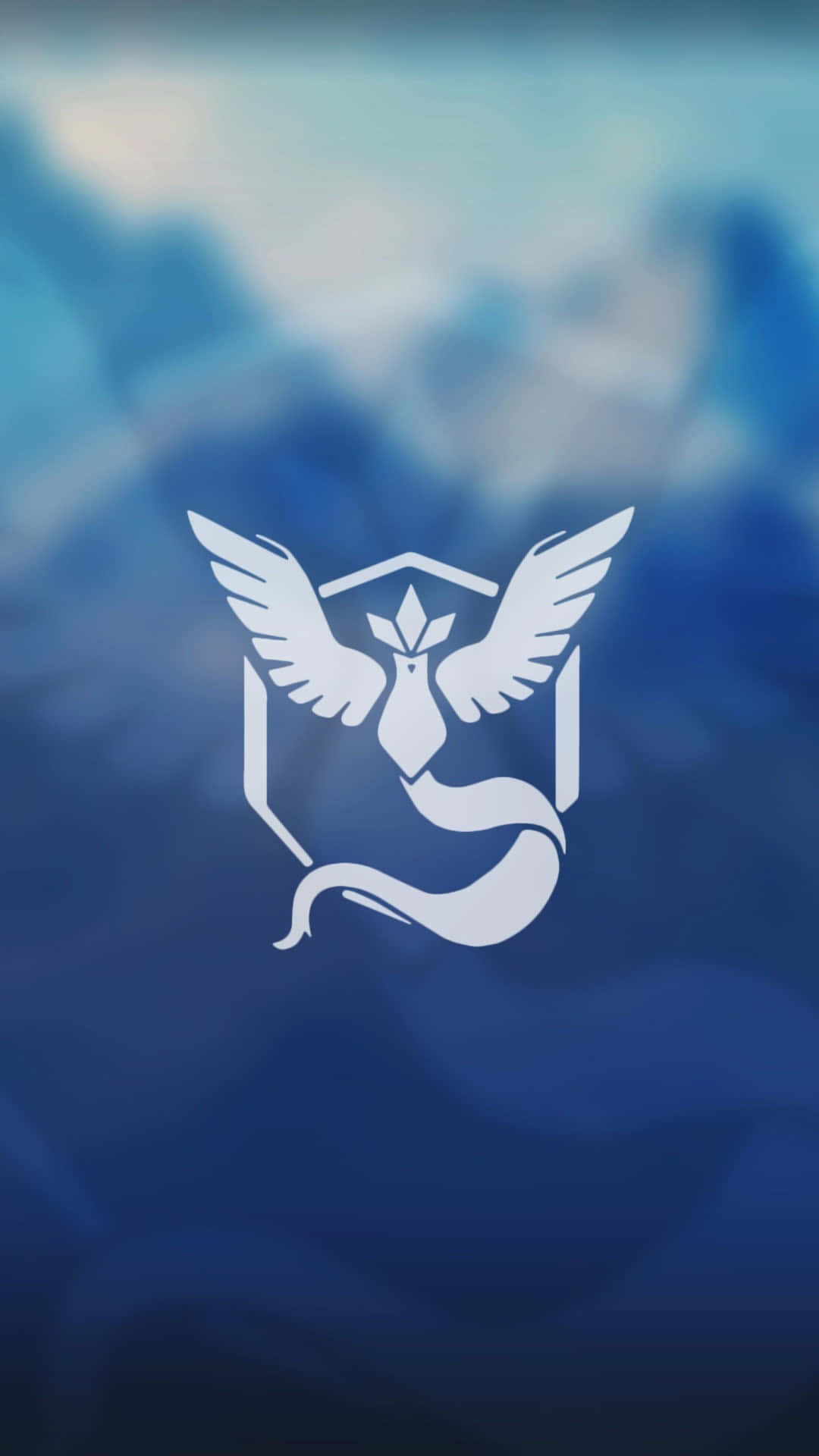 På en blå  baggrund med Pokemon-logo Wallpaper