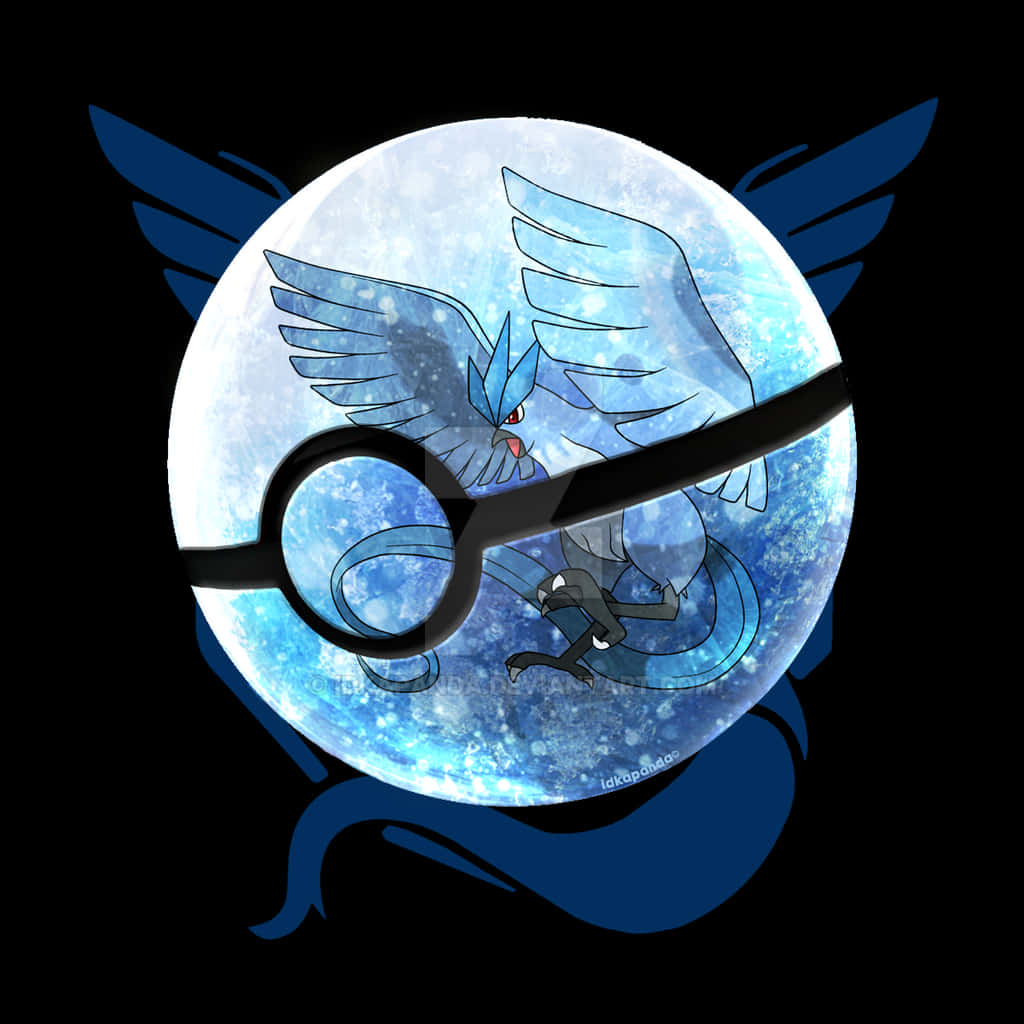 Pelotade Pokémon Con Un Ave Azul Y Blanco Volando Fondo de pantalla