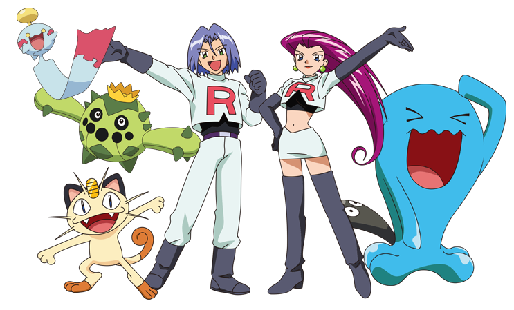 Team Rocketand Pokemon Characters PNG