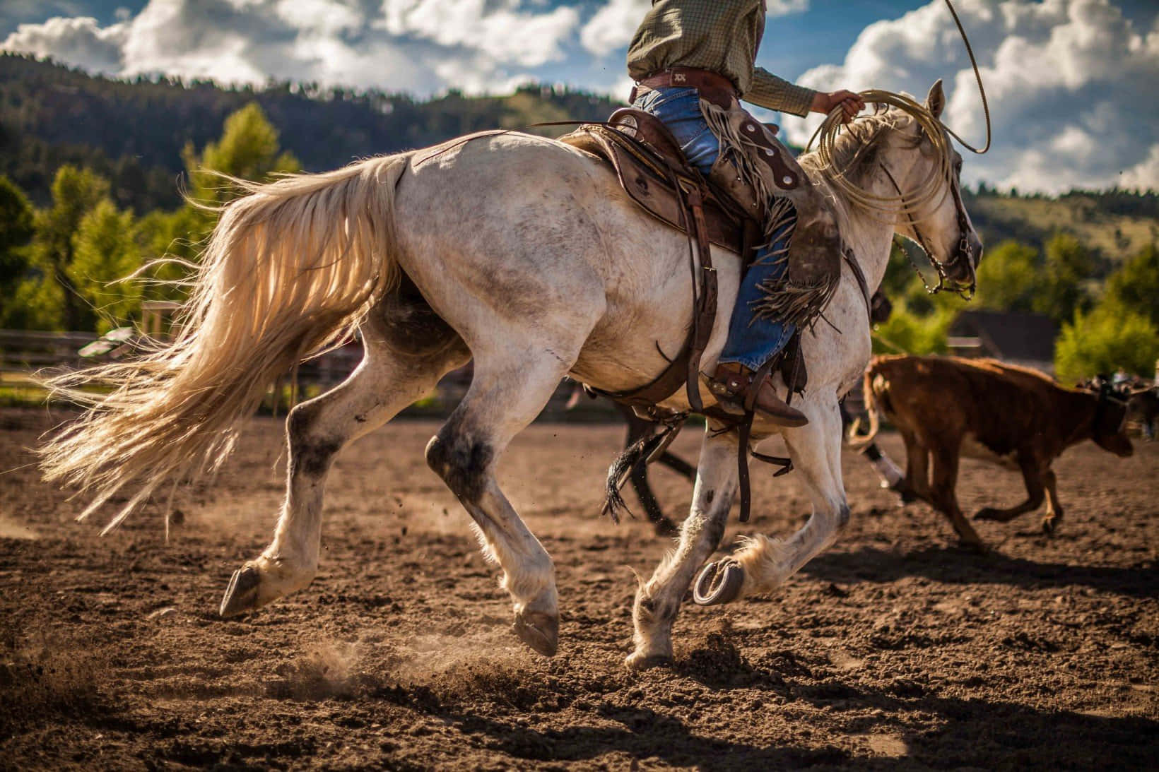 A Cowboy Riding A Horse Wallpaper