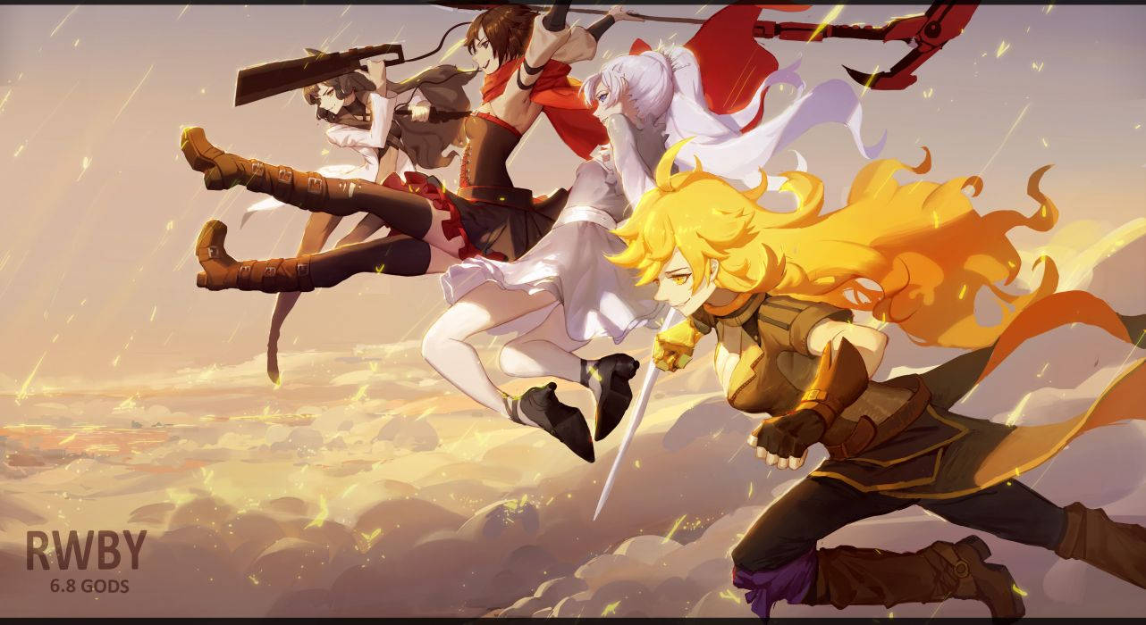Team RWBY ready to fight for justice Wallpaper