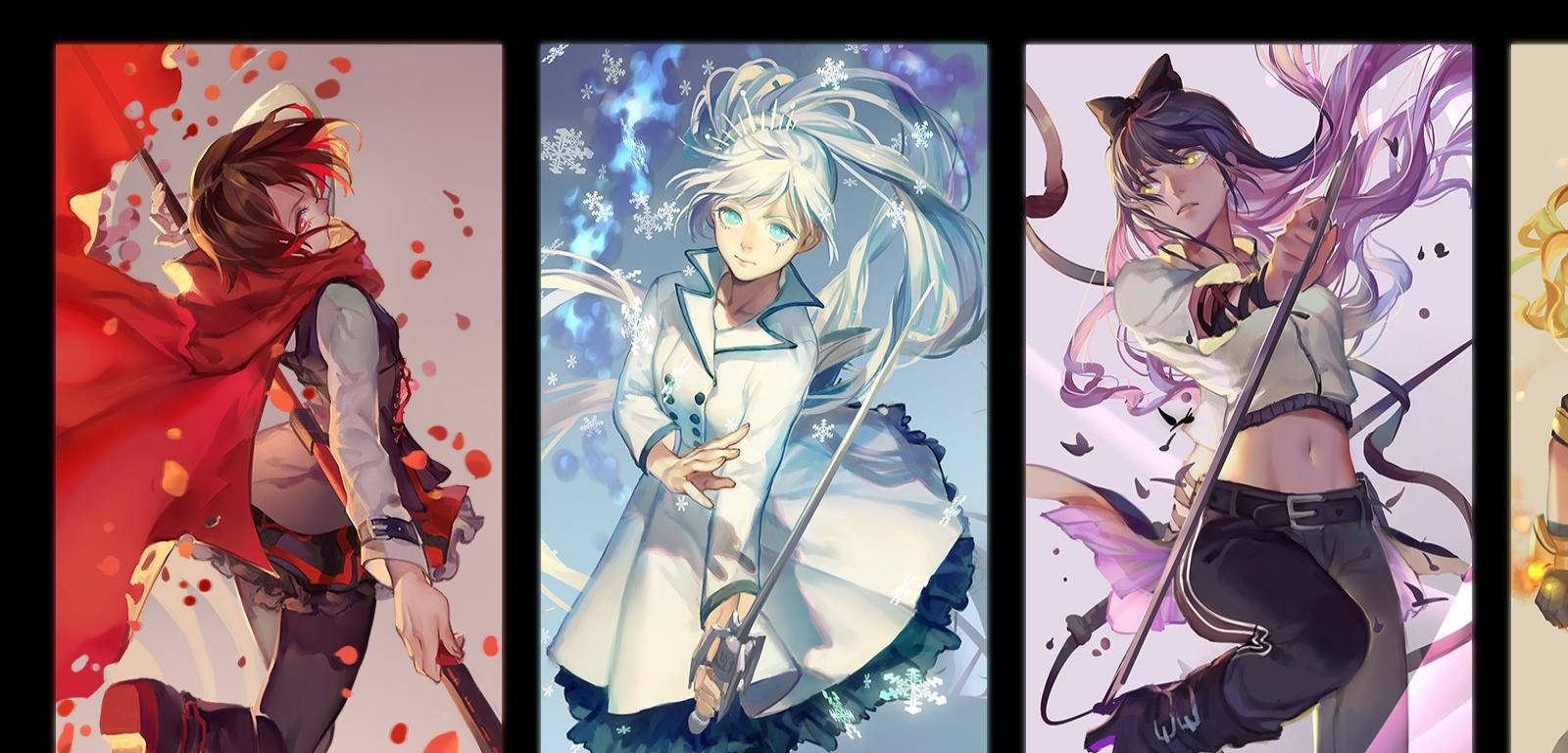 Ruby, Weiss, and Blake of Team RWBY Wallpaper