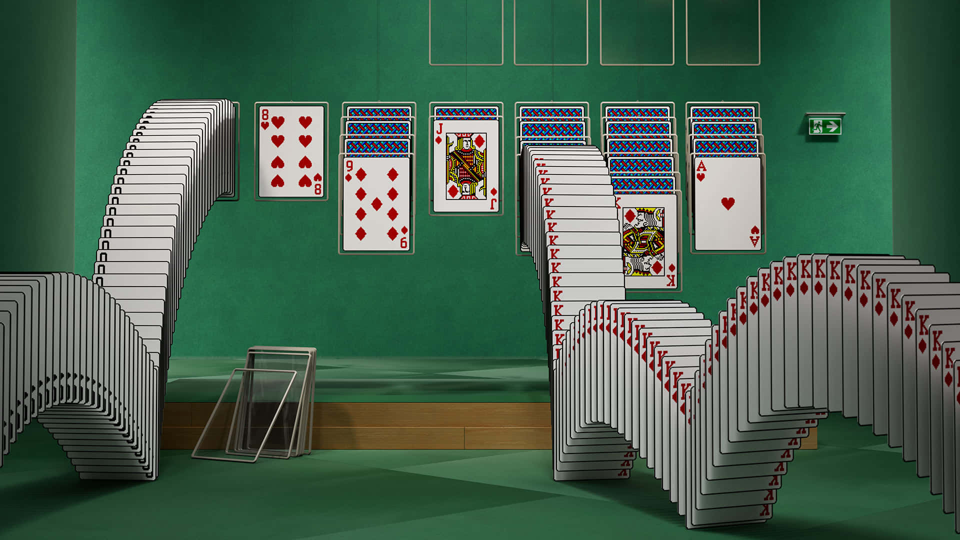A Room With A Lot Of Cards And A Bridge