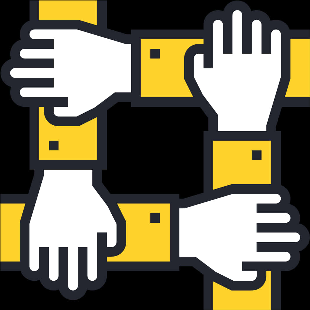 Teamwork Hands Connected Graphic PNG