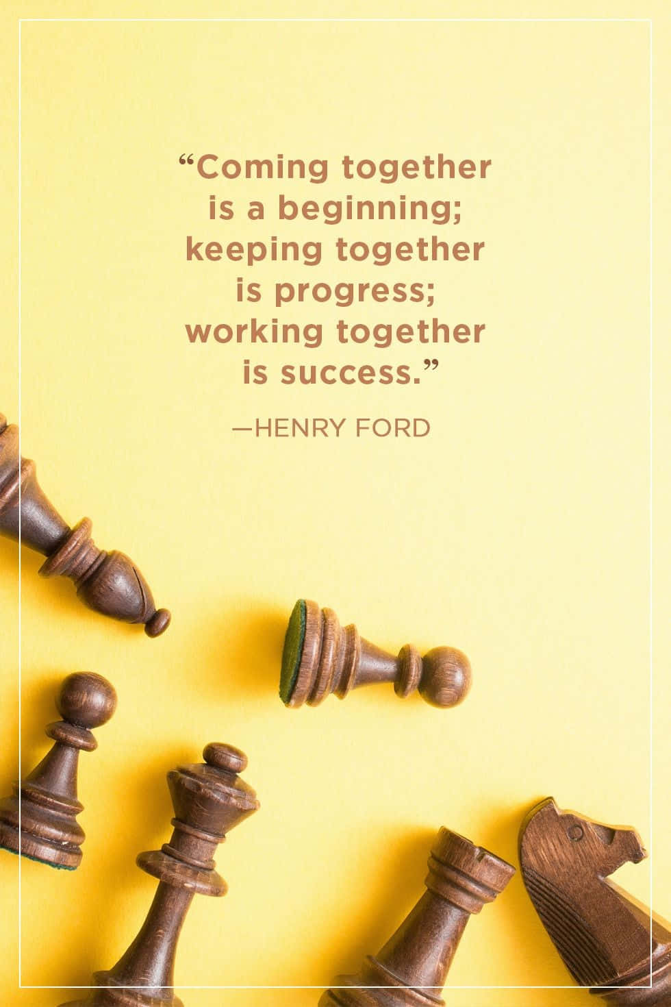 Teamwork Success Quote Chess Pieces Wallpaper