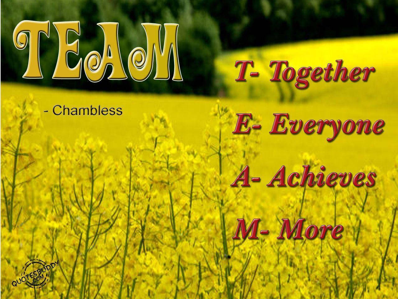 Teamwork Team Acronym Yellow Aesthetic Flower Field Wallpaper