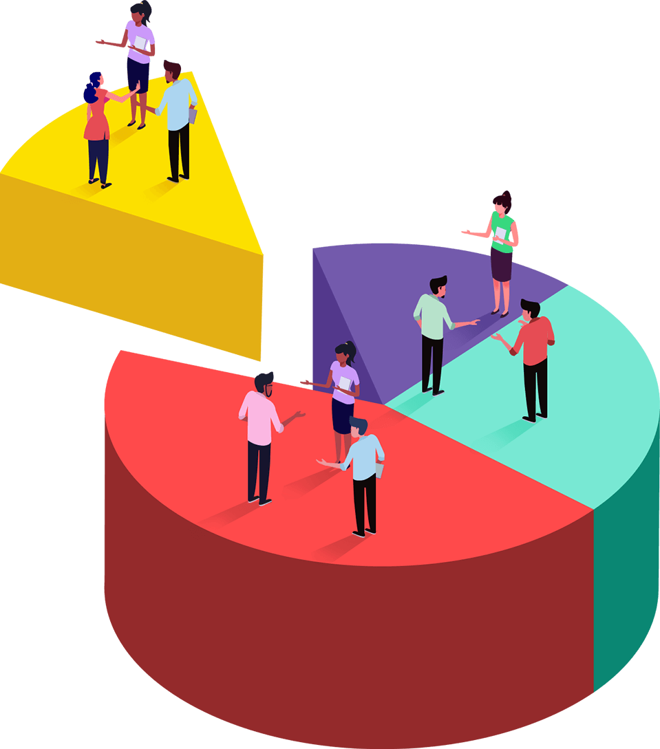 Teamworkon Colorful Pie Chart PNG