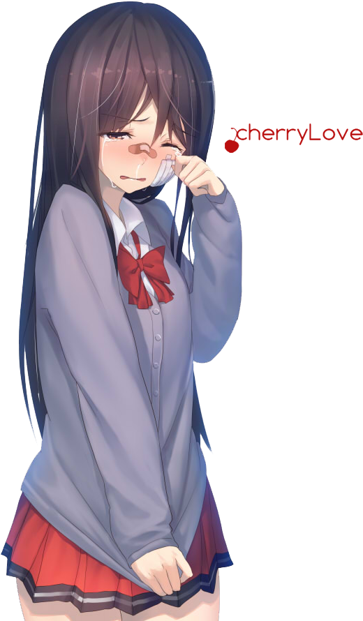 Tearful Anime Girl PNG