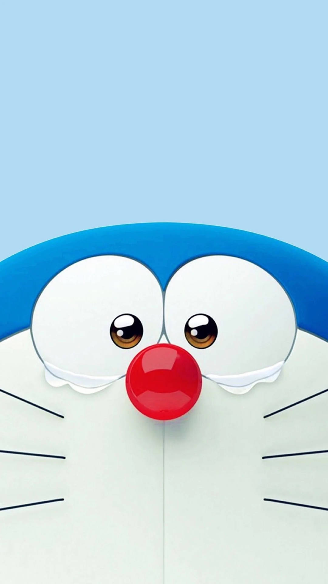 Tearful Doraemon iPhone Digital Art Wallpaper