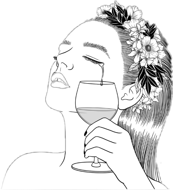 Tears Into Wine Illustration PNG
