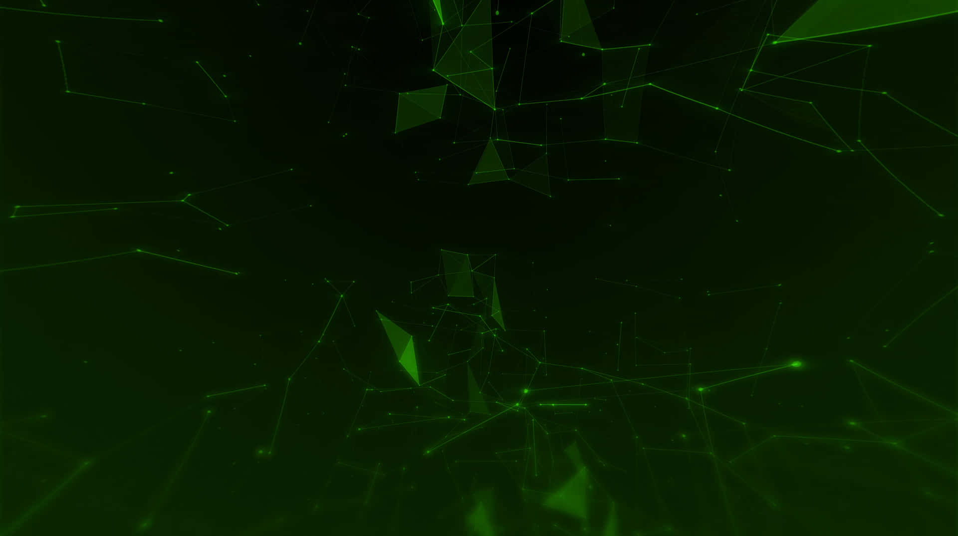 Green Shapes And Constellations Tech Background
