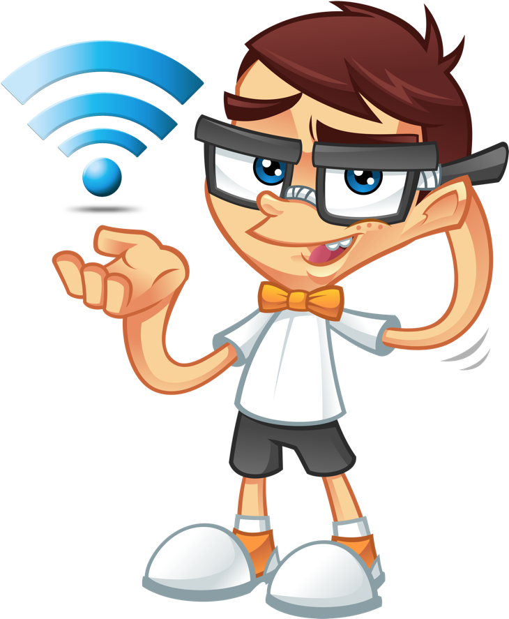 Tech Savvy Cartoon Character PNG