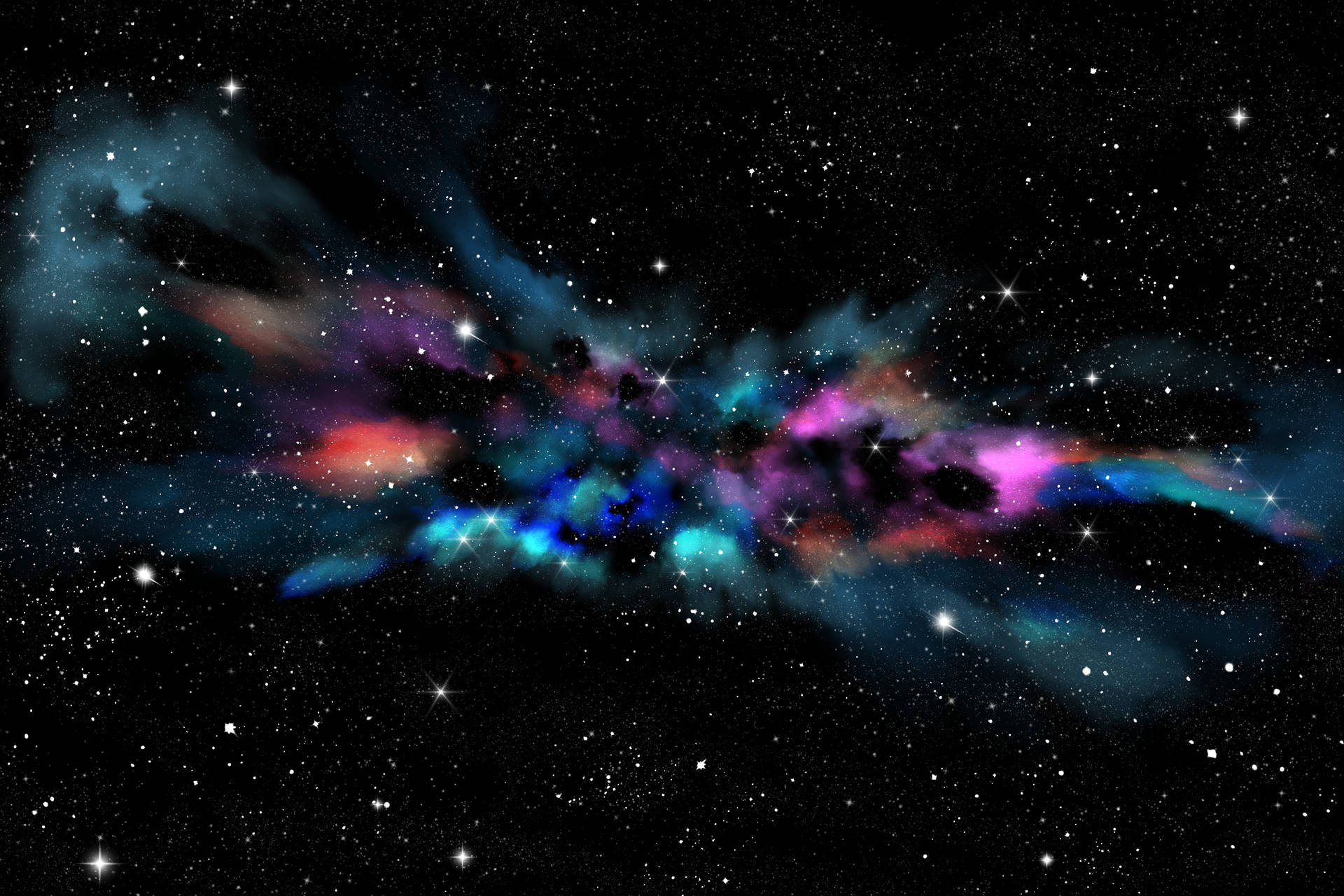 Technicolor Aesthetic Galaxy Background