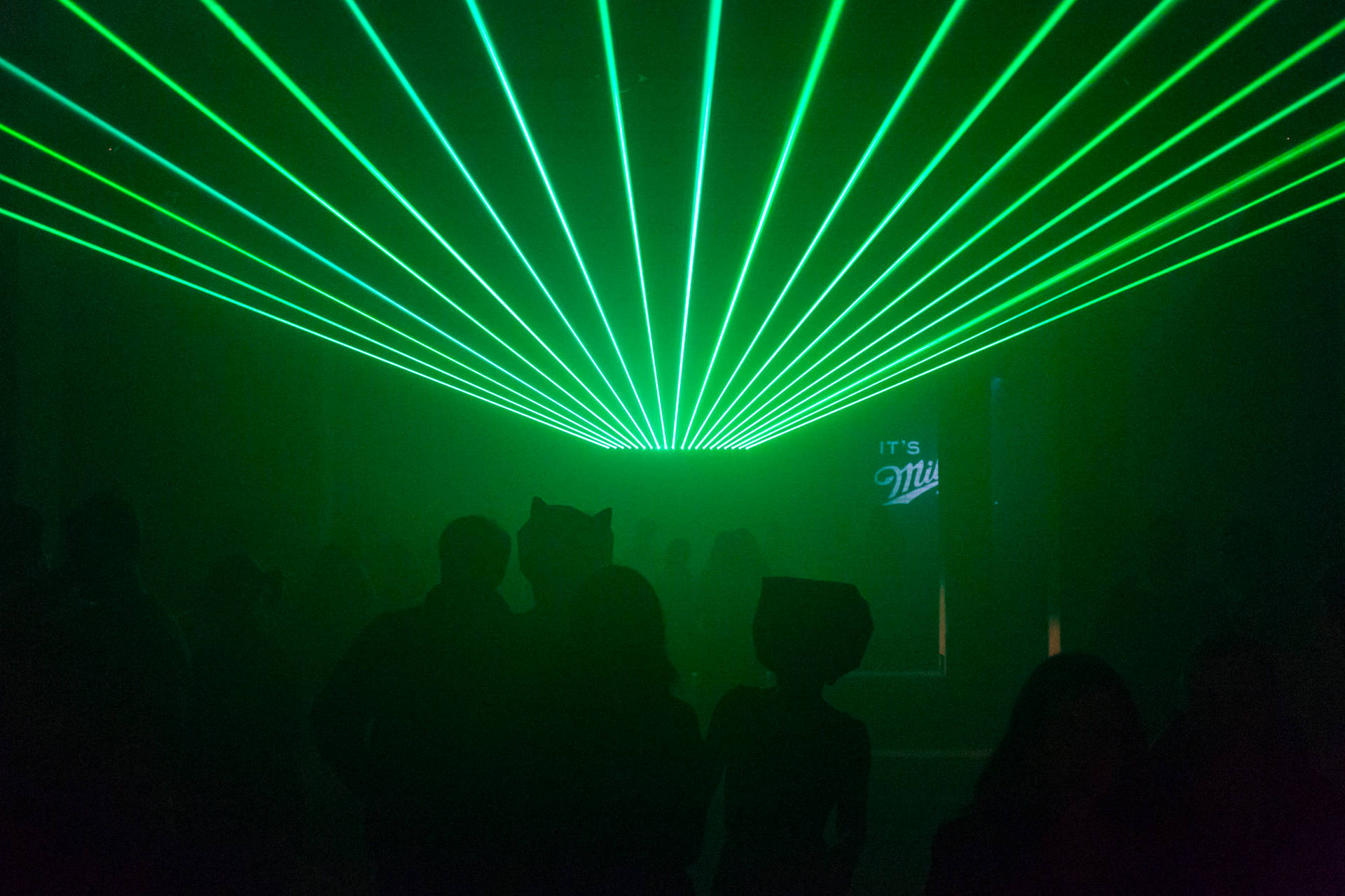 Techno Bar Green Lasers Wallpaper