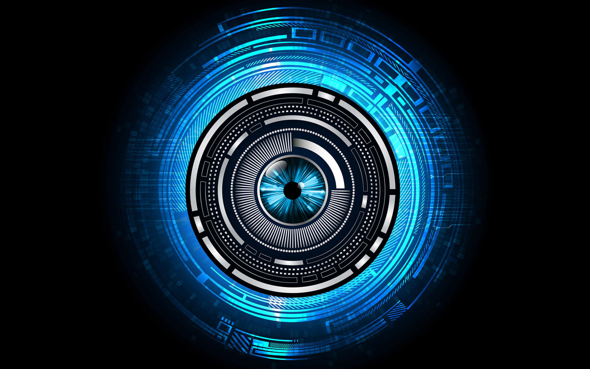 Cyberblaue Augen Technologie Hintergrund