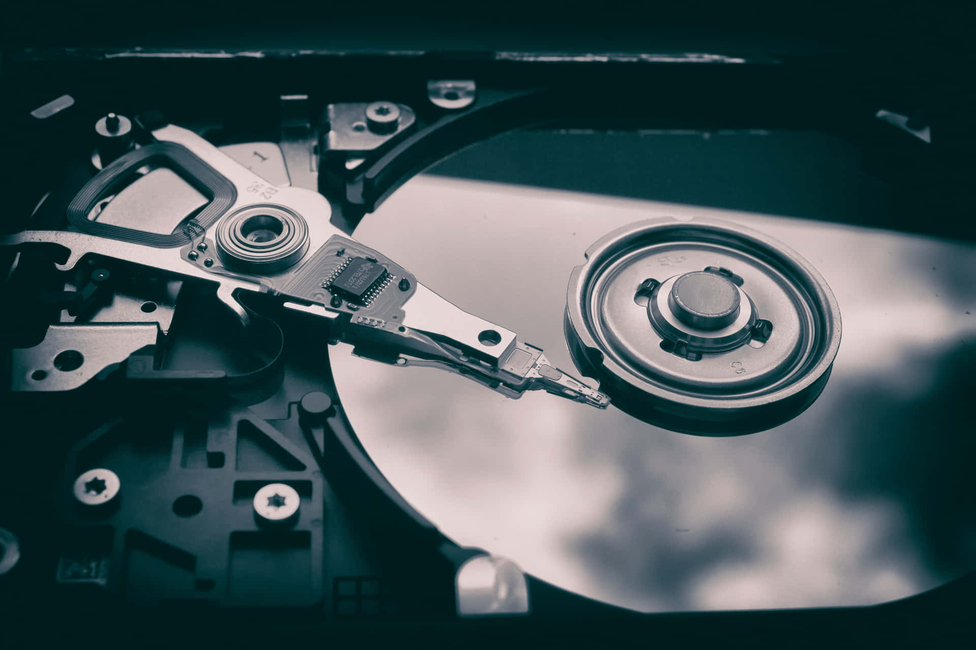 Hard Disk Drive Close Up Technology Background