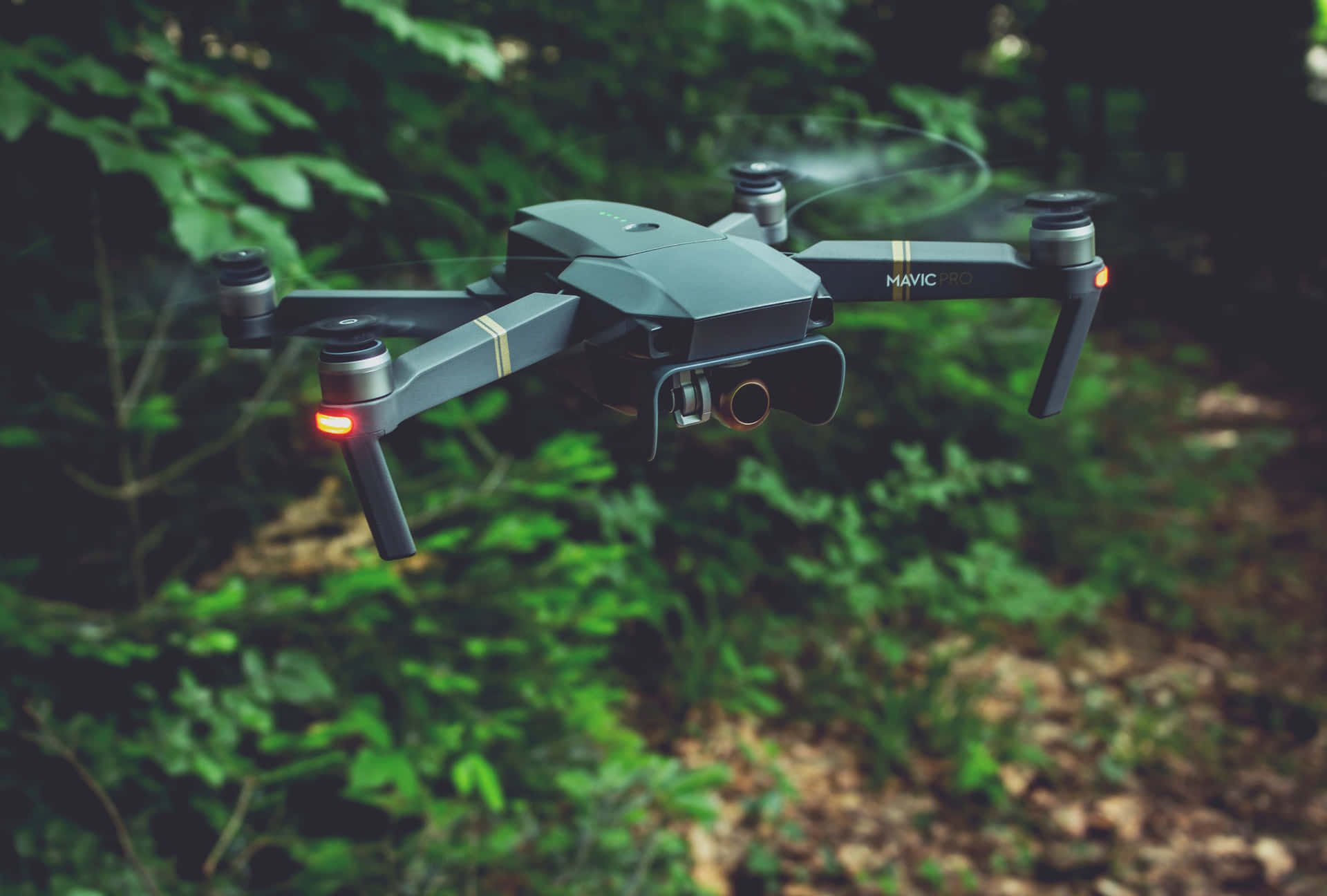 Flying DJI Mavic Drone Camera Technology Background