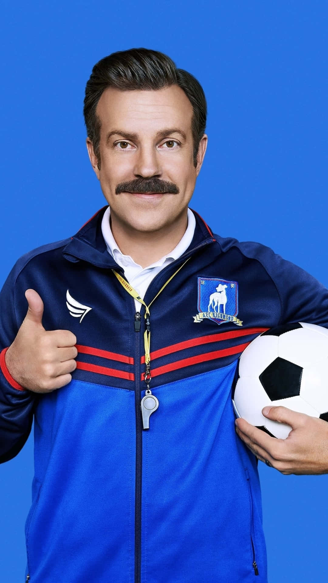 Ted Lasso Thumbs Up Soccer Coach Wallpaper