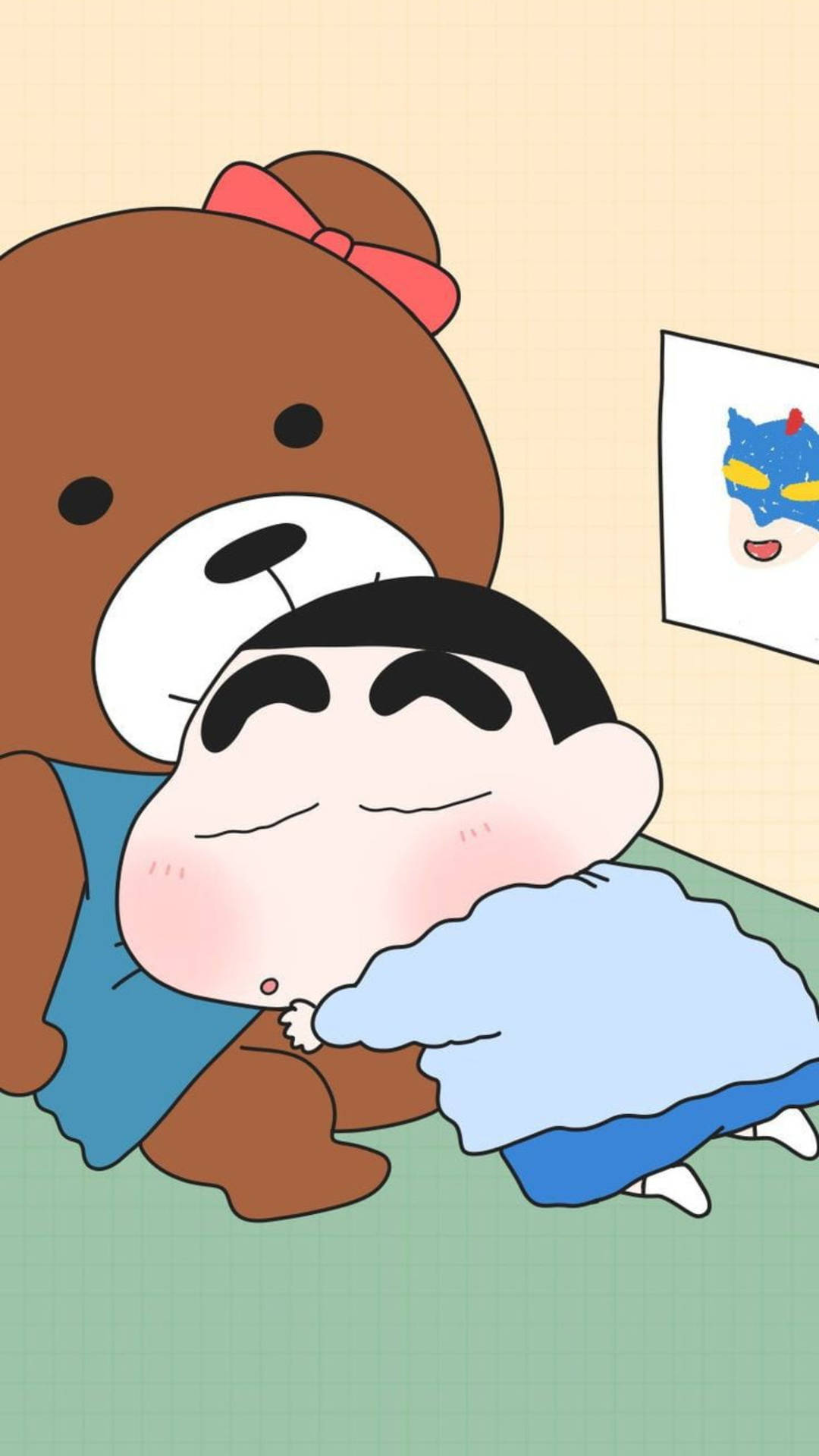 Teddy Bear And Shinchan Aesthetic Picture