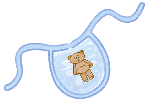 Teddy Bear Bib Design PNG