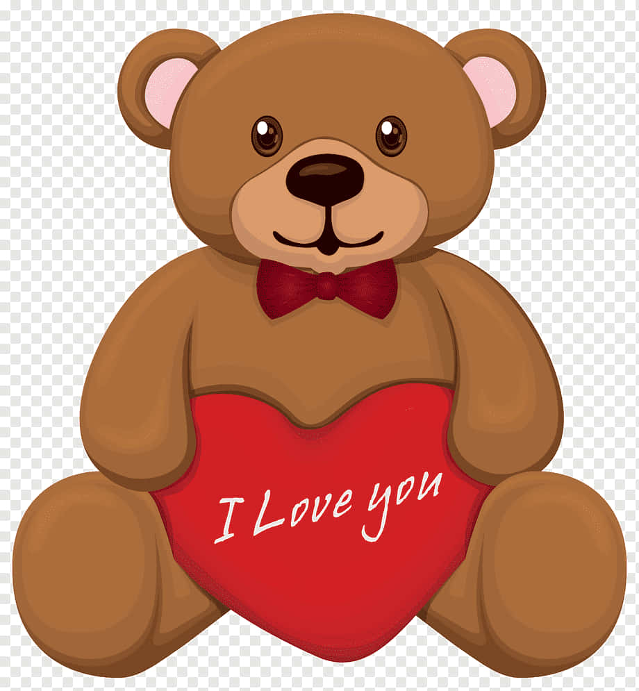 Teddybär,der Ein Niedliches Valentinstagsherz Hält Wallpaper