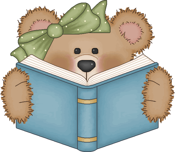 Teddy Bear Reading Book PNG