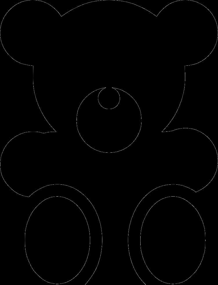 Teddy Bear Silhouette Outline PNG