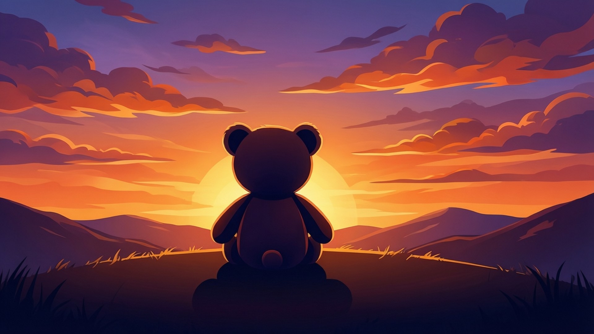 Teddy Bear Sunset Wallpaper