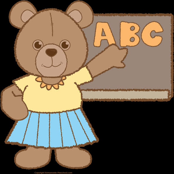 Teddy Bear Teacher A B C Clipart PNG