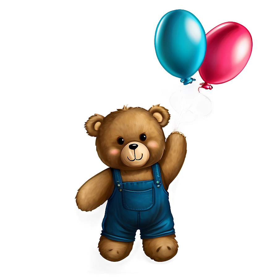 Teddy Bear With Balloon Png 05212024 PNG