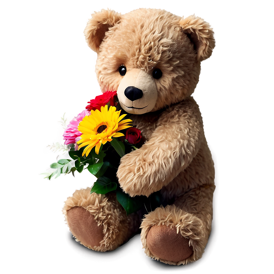 Teddy Bear With Flowers Png 63 PNG