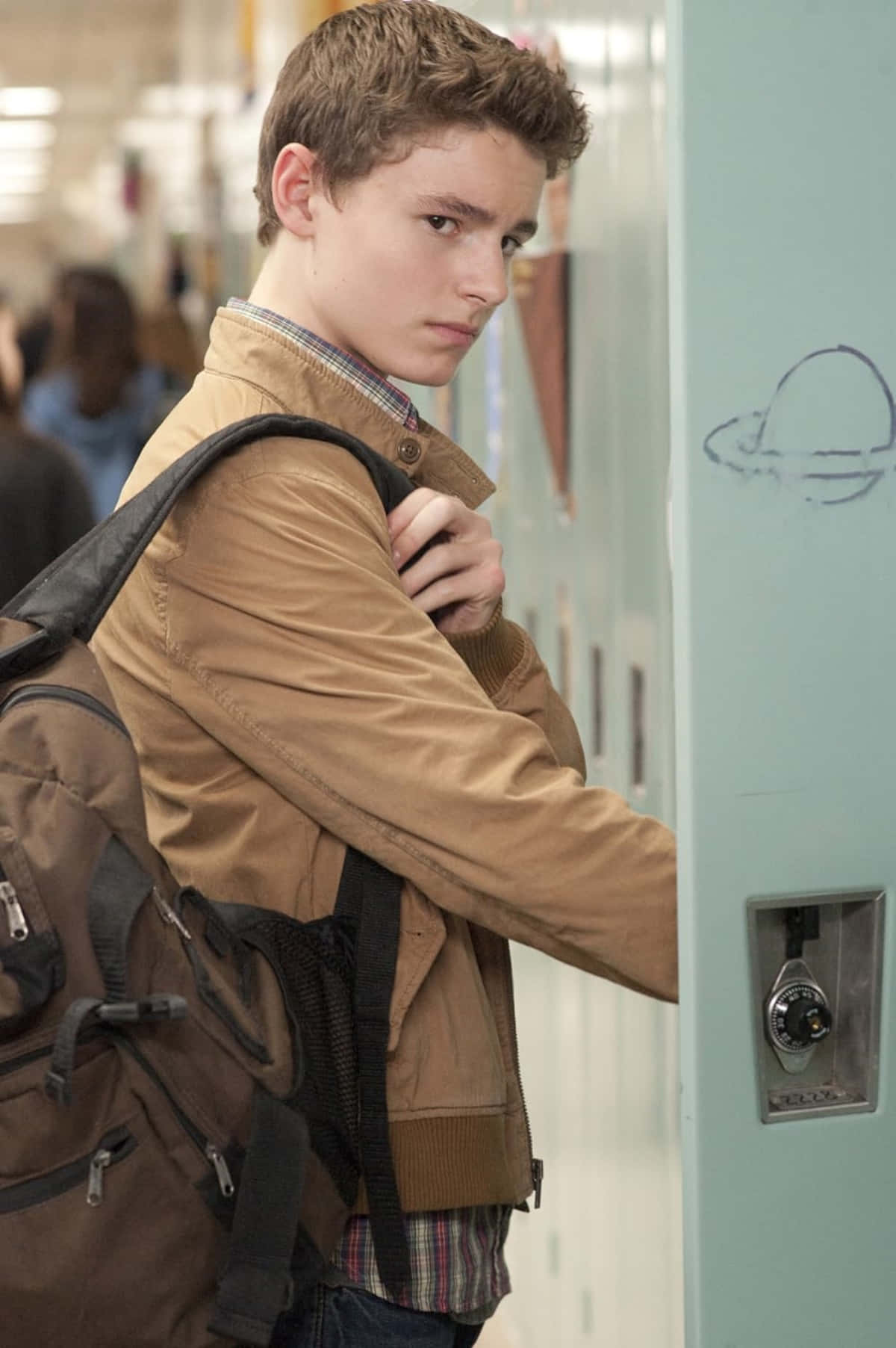 Teen Actor School Locker Scene Wallpaper