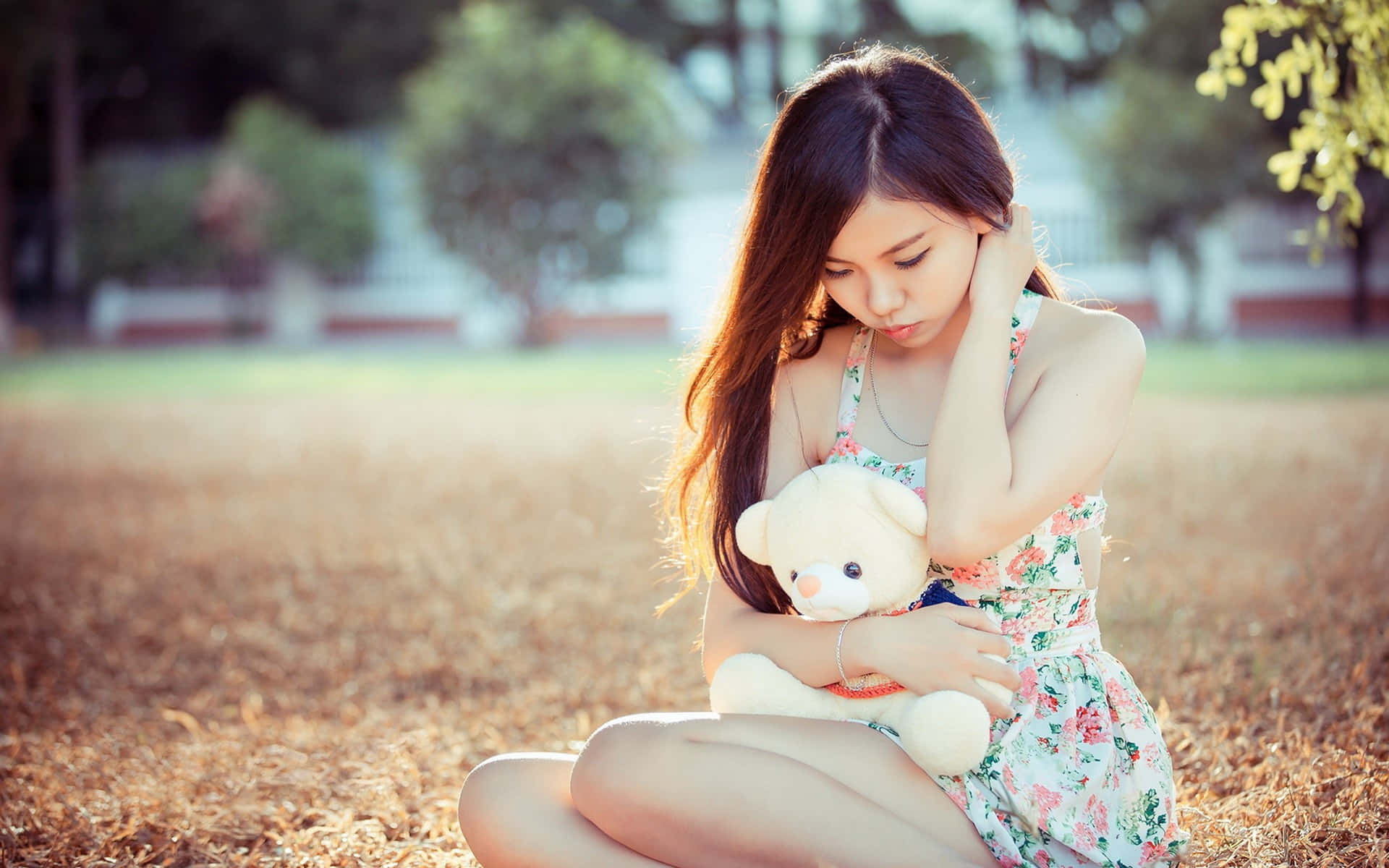Teen Girl Holding Teddy Bear Picture