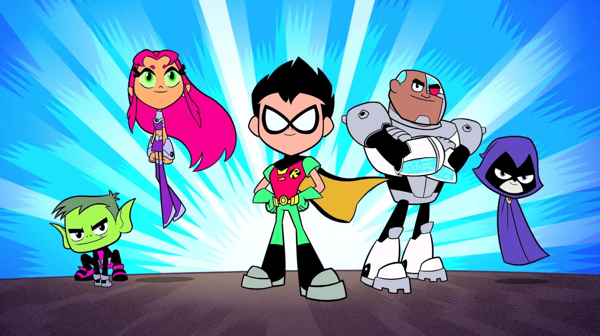 Teen_ Titans_ Animated_ Team_ Pose Wallpaper