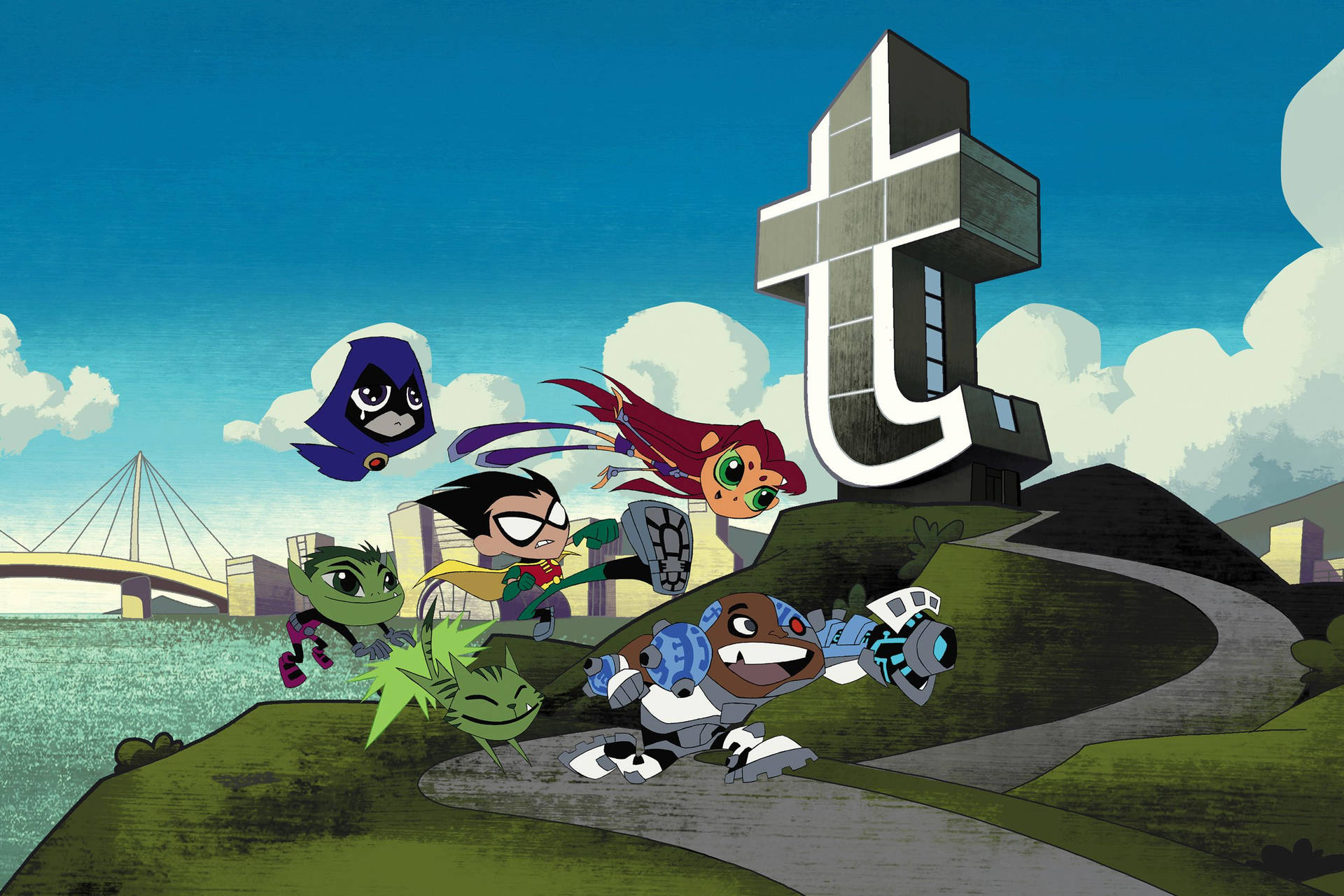Teen Titans Flying Wallpaper