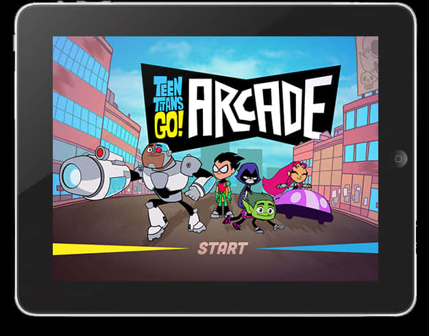 Teen Titans Go Arcade Game On Tablet PNG