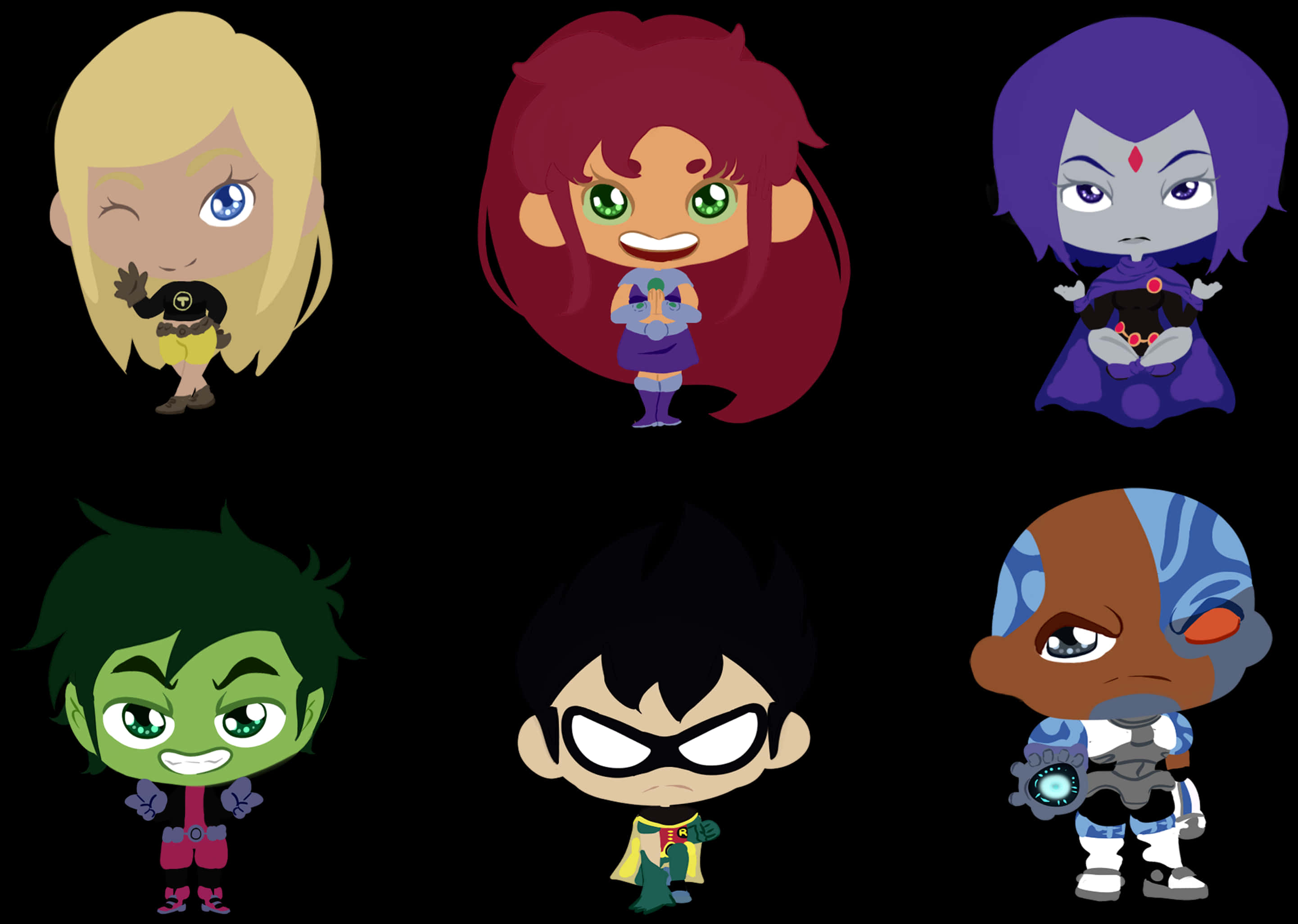 Teen Titans Go Characters Cute Version PNG