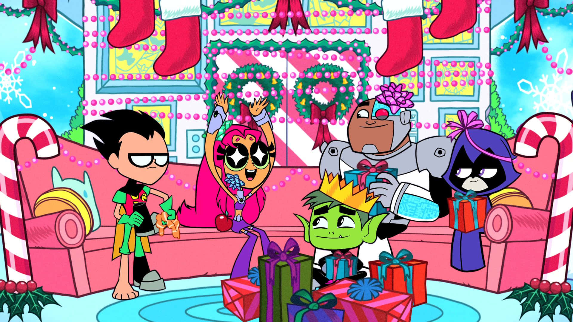 Teen Titans Go Christmas Celebration Pfp Wallpaper