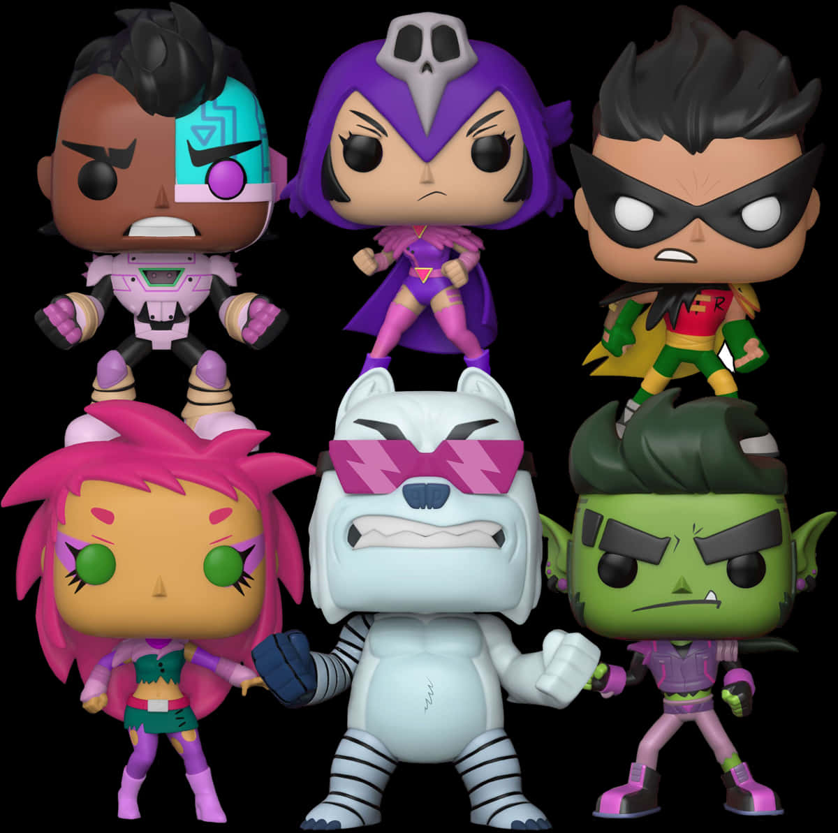 Teen Titans Go Funko Pop Collection PNG
