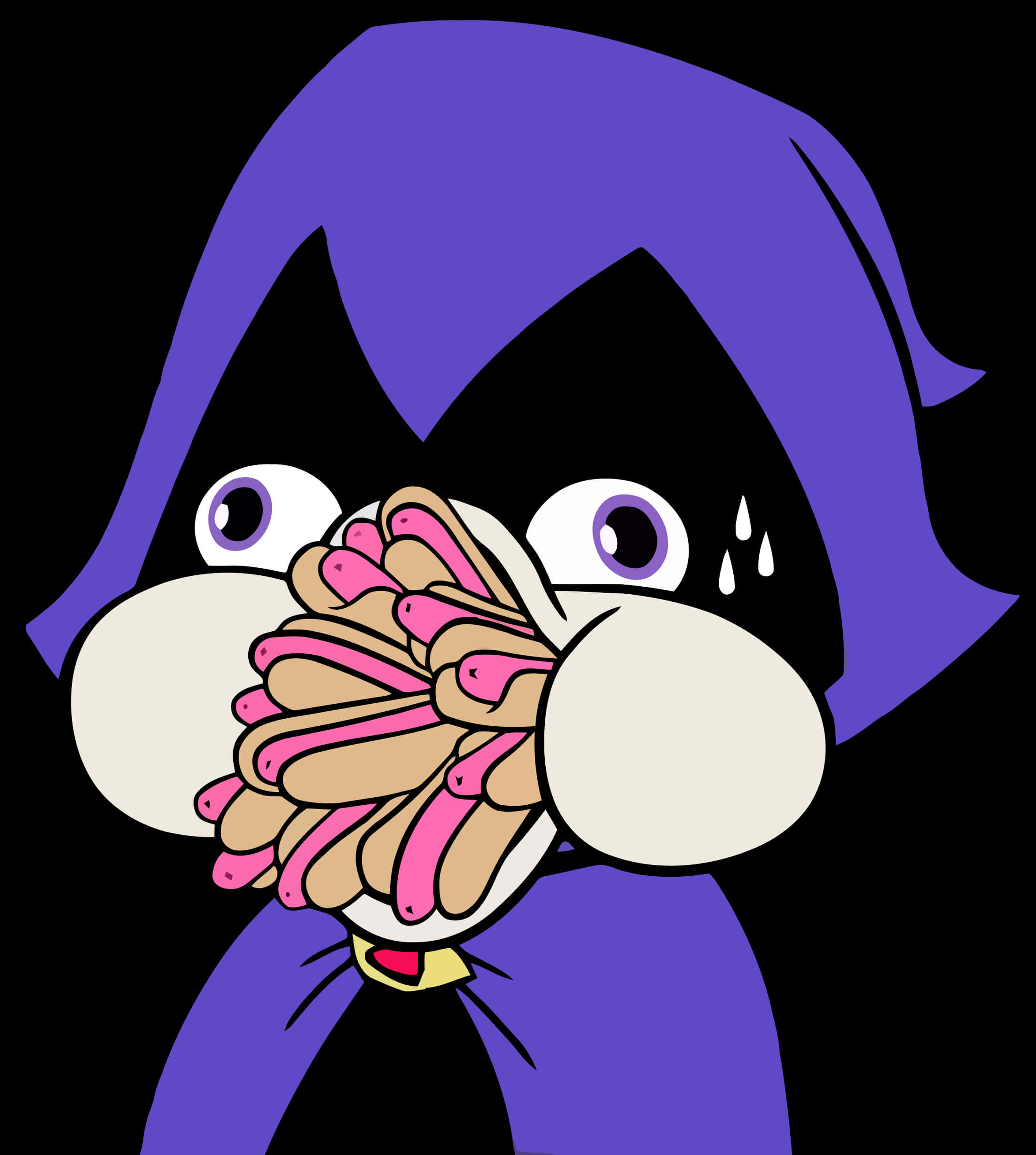 Teen Titans Go Raven Stuffed Mouth PNG