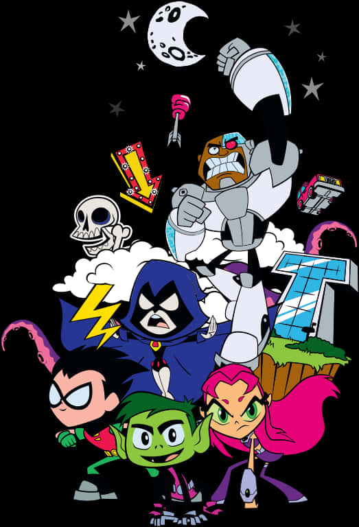 Teen Titans Go Team Pose PNG