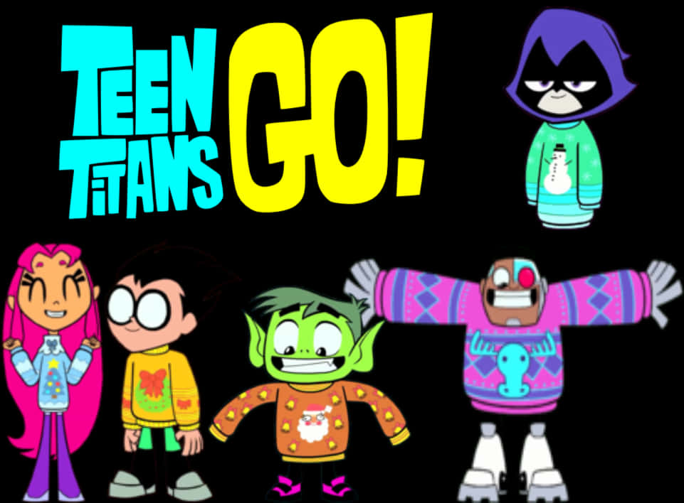 Teen Titans Go Ugly Christmas Sweaters PNG